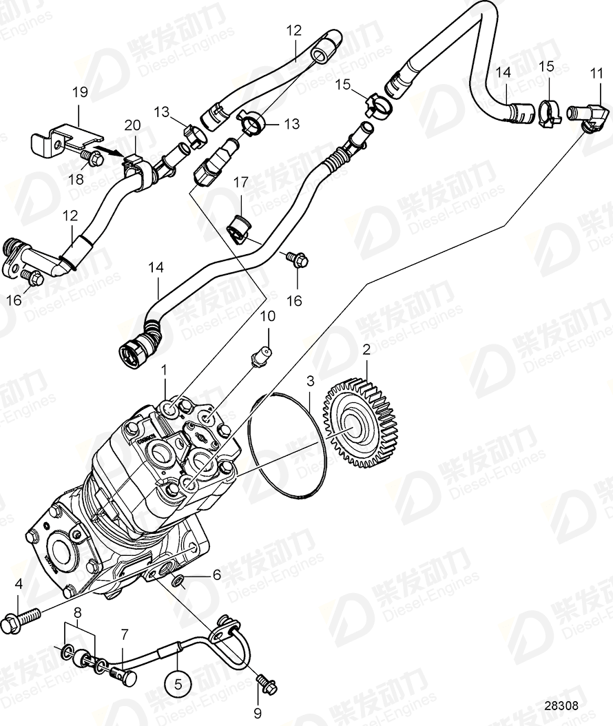 VOLVO Air compressor 21931626 Drawing